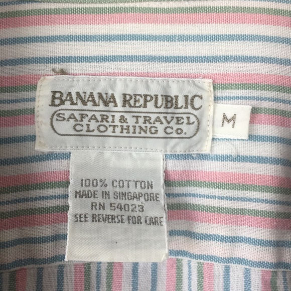 BANANA REPUBLIC Vintage Men’s Striped Button Up M - Picture 8 of 8